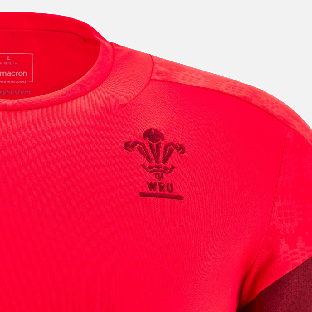 Macron Rugby Wales 2025/26 Red Training T-Shirt Men