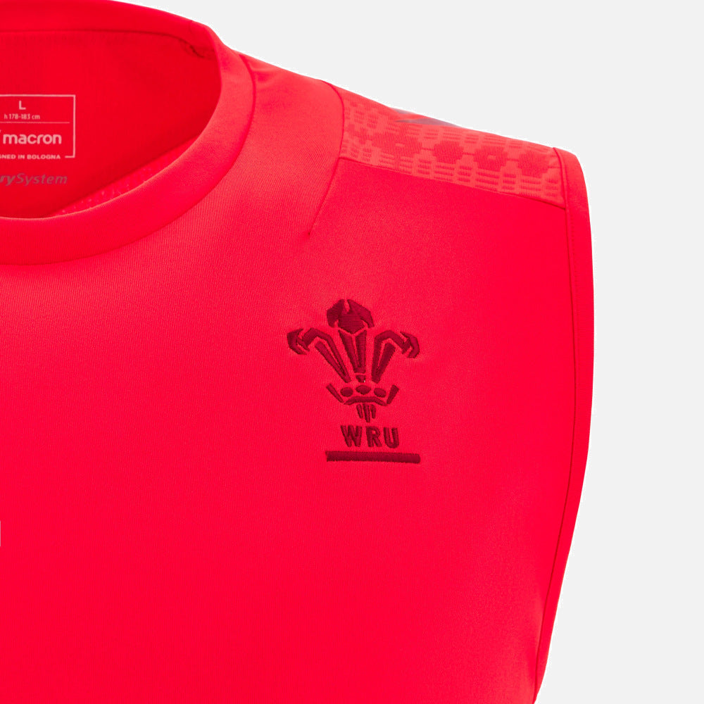 Macron Rugby Wales 2025/26 Training Singlet Men Red
