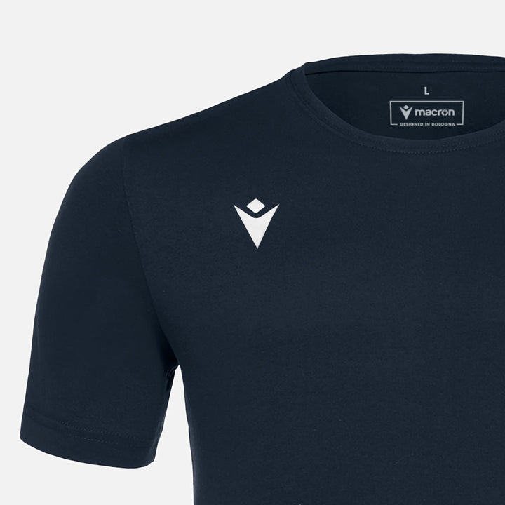 Maglietta Macron Boost Hero in cotone per adulti blu navy