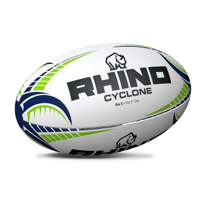 Rhino Cyclone Rugby Ball White Size 4