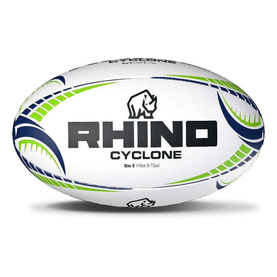 Rhino Cyclone Rugby Ball White Size 4