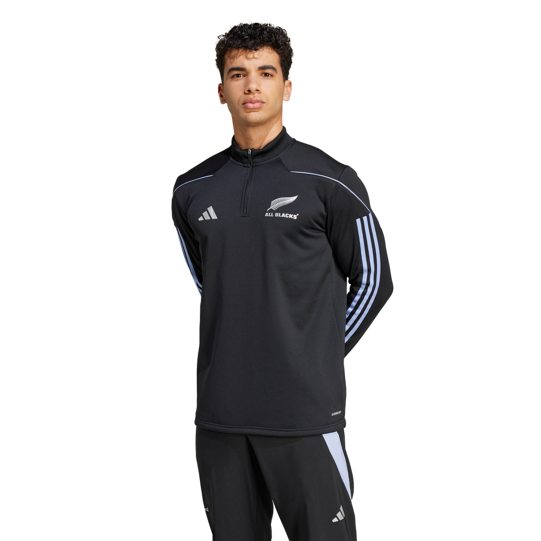 Maglia da rugby a maniche lunghe Adidas All Blacks da uomo, blu scintilla