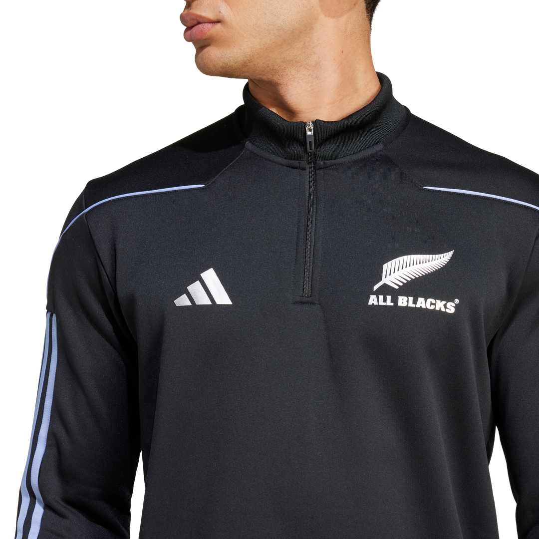 Maglia da rugby a maniche lunghe Adidas All Blacks da uomo, blu scintilla