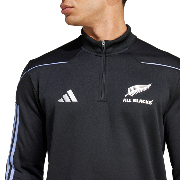 Maglia da rugby a maniche lunghe Adidas All Blacks da uomo, blu scintilla