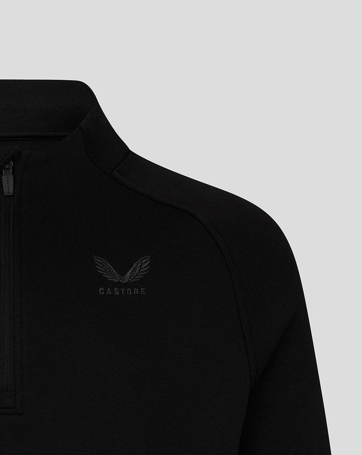 Castore Adapt Long Sleeve Cotton Fleece Quarter Zip Sweatshirt Men Black