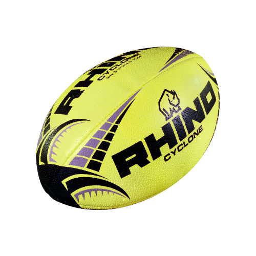Rhino Cyclone Rugby Ball Fluor Yellow Size 4
