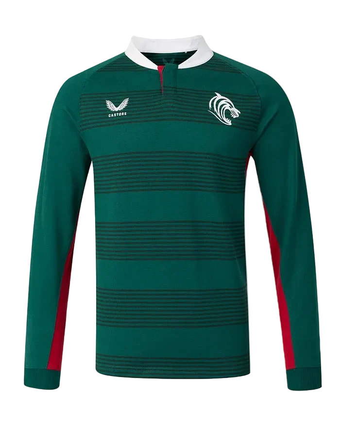 Castore Leicester Tigers Classic Thuisshirt met Lange Mouwen Heren