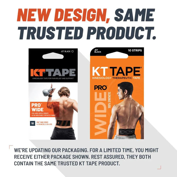 KT Tape Pro Wide Pre-Cut (10 x 25 cm) – 10 Strips – 2.5 Metres