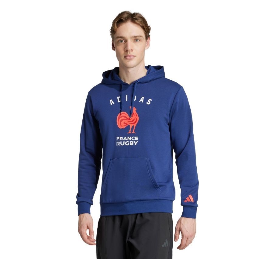 Felpa con cappuccio da rugby grafica adidas France da uomo