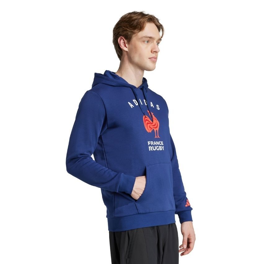 Felpa con cappuccio da rugby grafica adidas France da uomo