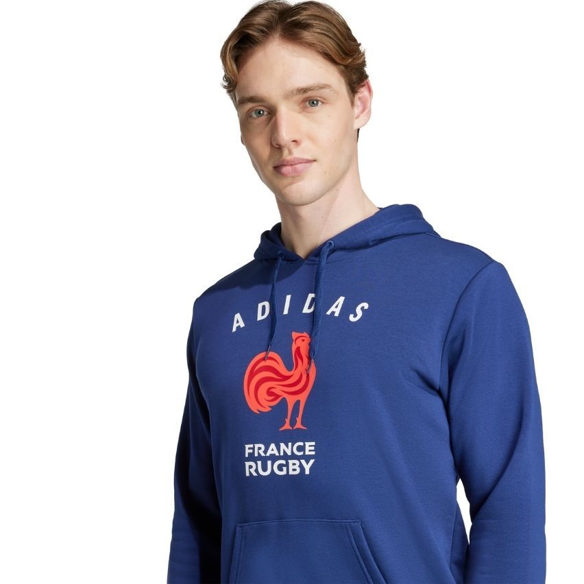 Felpa con cappuccio da rugby grafica adidas France da uomo